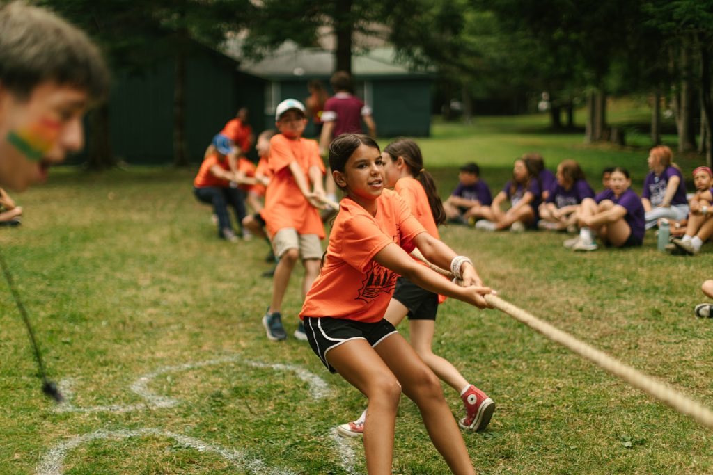 Children playing tug of war